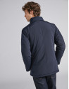 Navy blue tech parka with inside knit collar