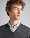 Jersey pico lana gris oscuro