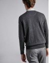 Jersey pico lana gris oscuro