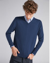 Jersey pico lana azul marino