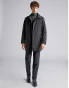 Navy blue checked pants with darts