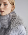 Pearl Gray fur-effect scarf