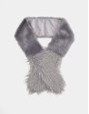Pearl Gray fur-effect scarf