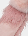 Pastel pink fur-effect scarf