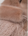 Pink fur-effect scarf