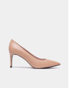 Zapato salón alto piel beige