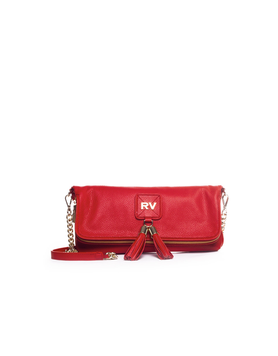 MARTINA ROJO: Folding leather clutch bag
