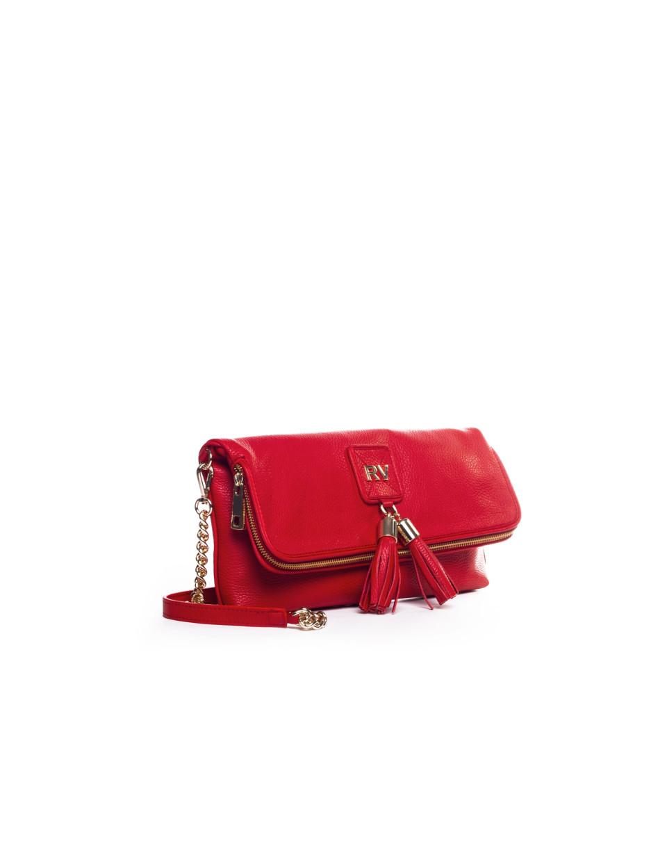 MARTINA ROJO: Folding leather clutch bag