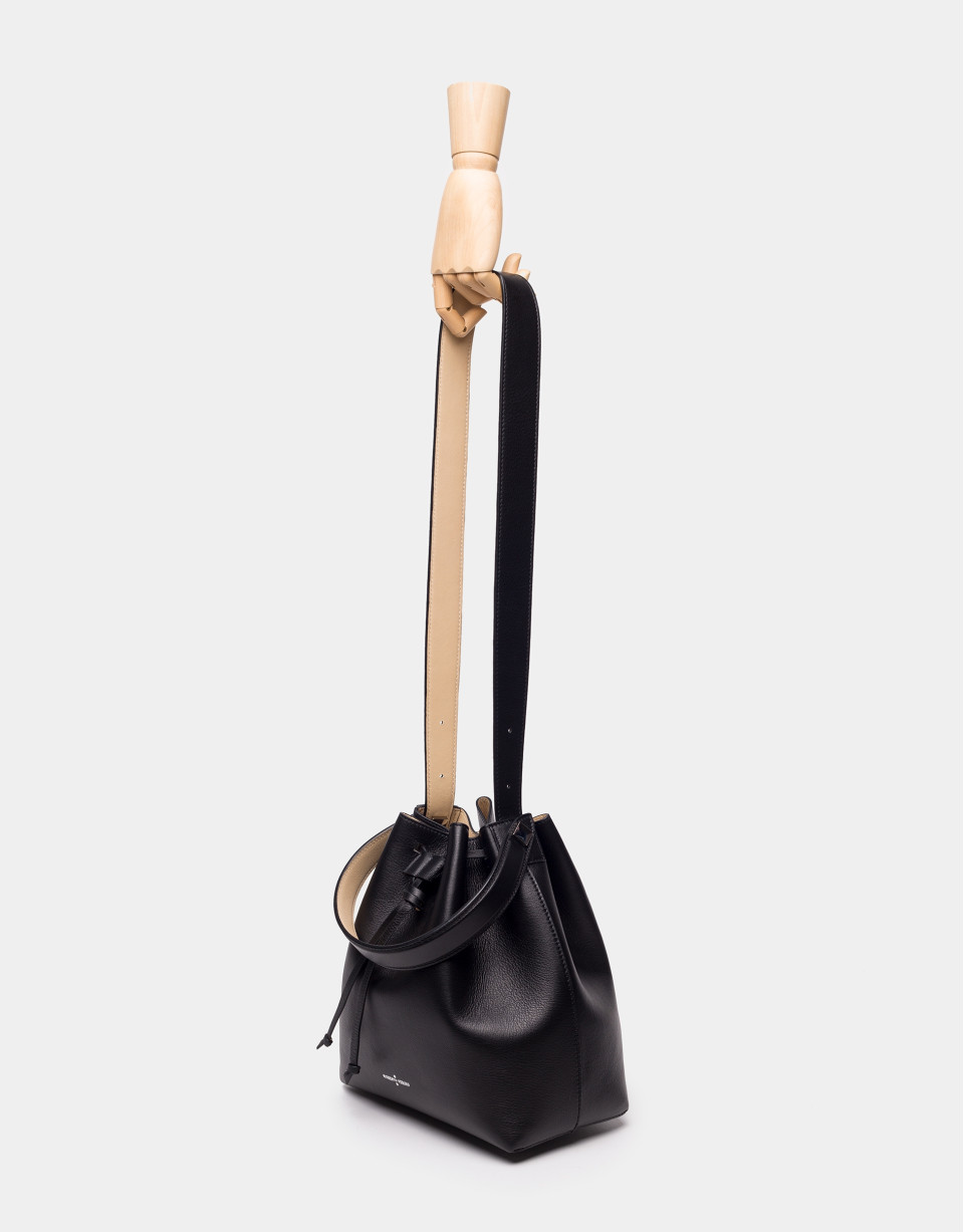 Black leather Bouquet bag