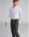 Khaki green pants with five pockets