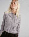 Camisa masculina cuadro gales plata