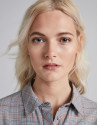Silver men's glen plaid shirt