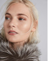 Taupe fox fur tubular scarf