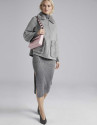 Vestido midi en punto gris