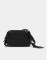 Bolso bandolera Louvre piel y serraje negro