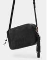 Bolso bandolera Louvre piel y serraje negro