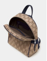 Mochila Nora logos y piel azul