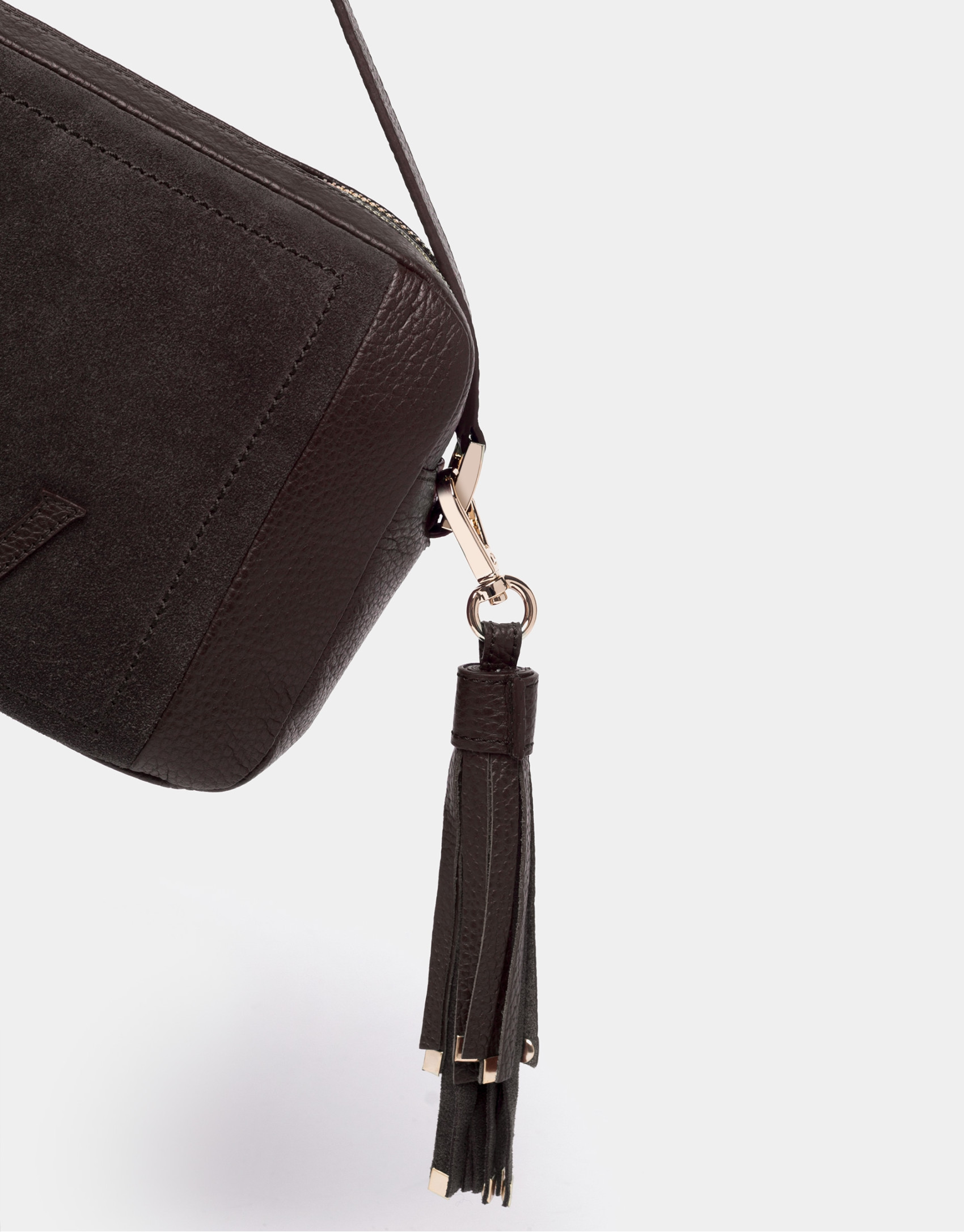 Bolso bandolera Louvre piel y serraje marrón