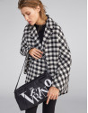 Houndstoohs wool cape coat
