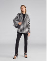 Houndstoohs wool cape coat