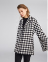 Houndstoohs wool cape coat