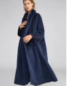 Long blue wool coat