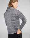 Camiseta punto gris con estampado cuadro gales
