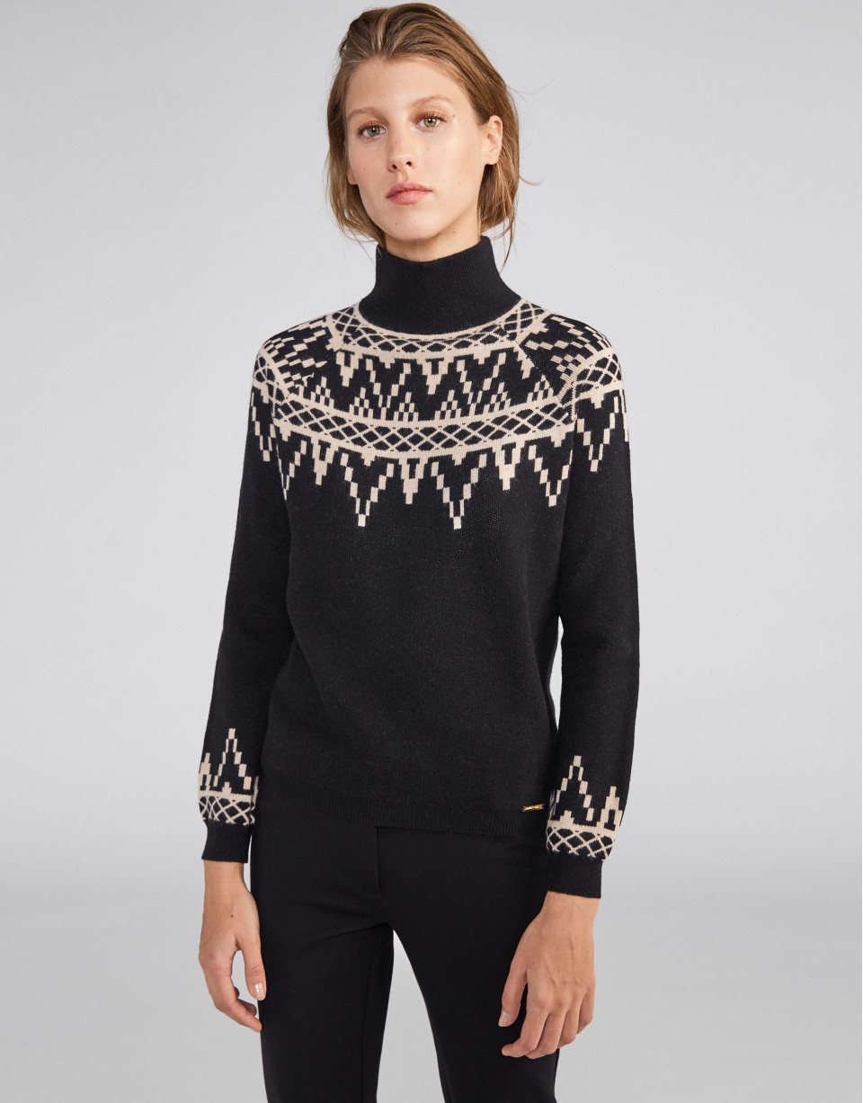 Jersey greca estampado negro
