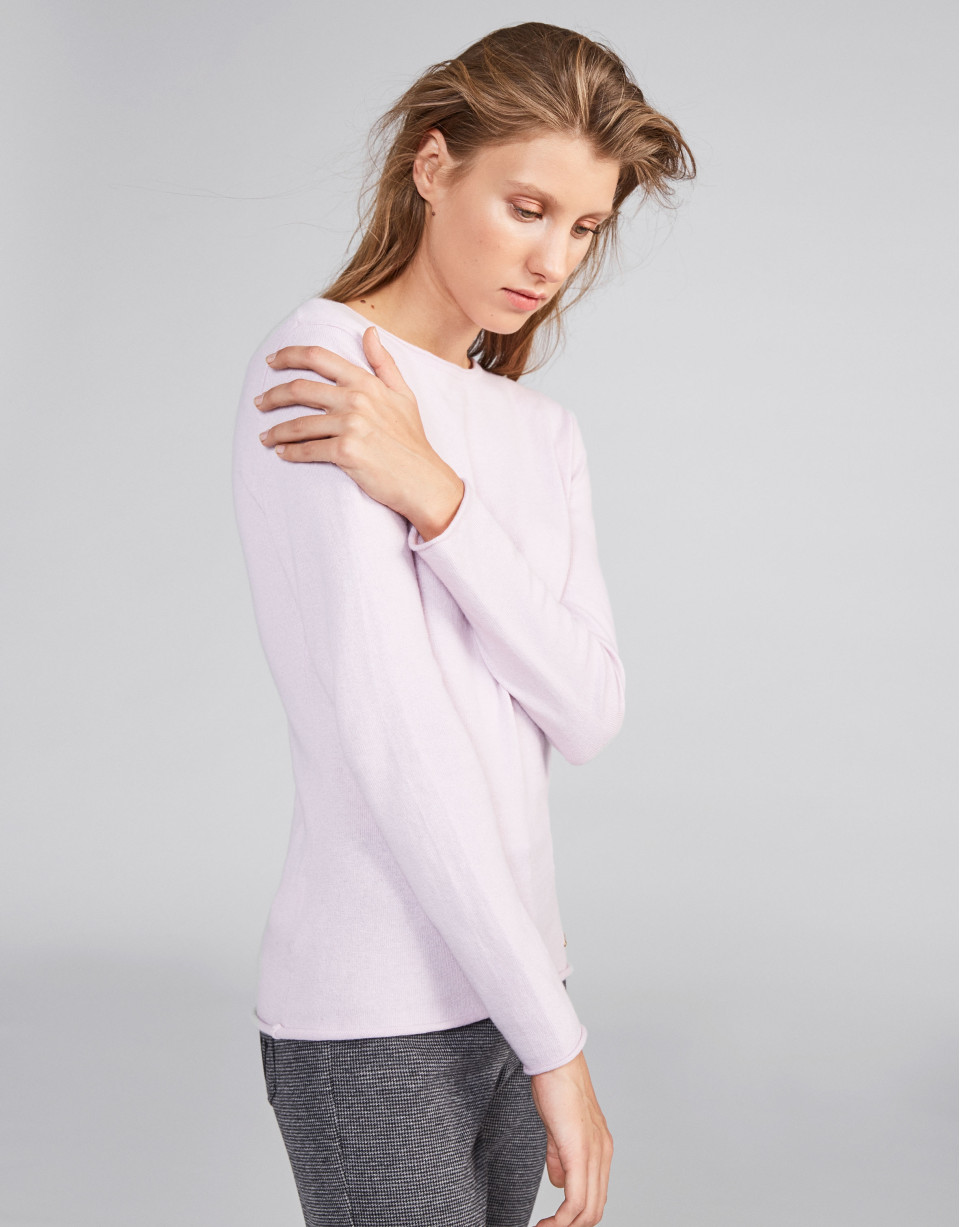 Jersey cuello redondo rosa