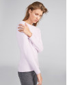 Pink sweater with round neck
