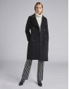 Black cloth coat with triple row of  buttons