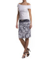Straight skirt with contrasting waist
