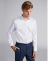 White structured cotton dress shirt