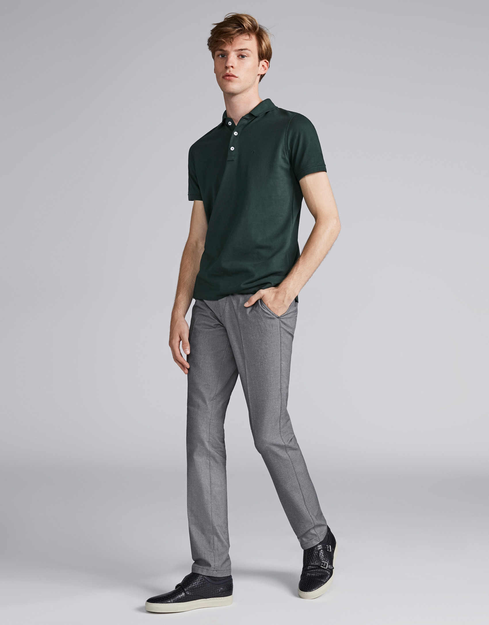 Polo de piqué verde oscuro