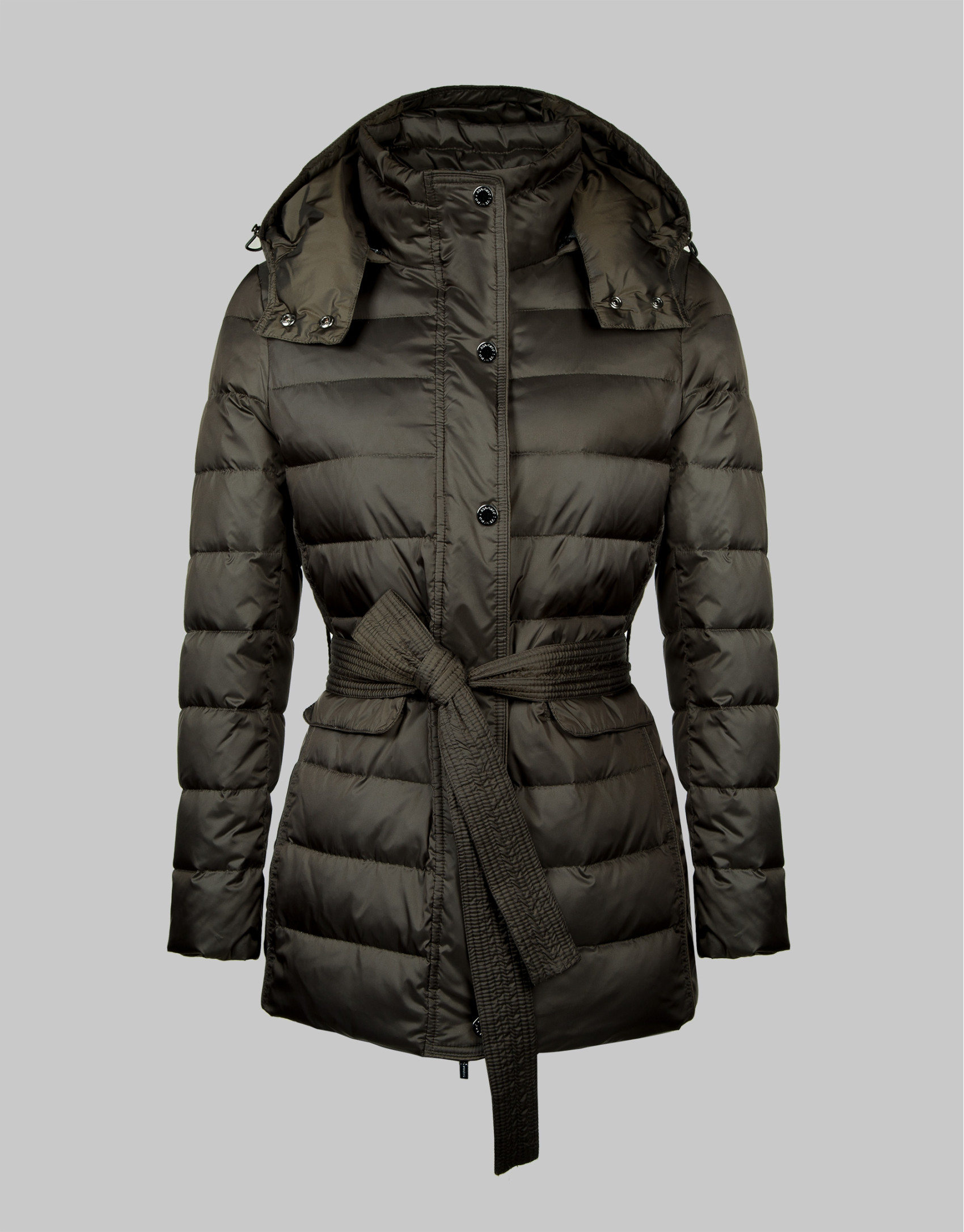 Khaki green ski-jacket with hood