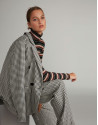 Houndstooth double-breasted suit jacket
