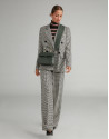 Houndstooth double-breasted suit jacket
