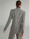 Houndstooth double-breasted suit jacket