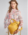 Mustard leather Louvre bowling bag