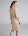 Vestido midi avellana con grosgrain