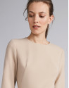 Vestido midi avellana con grosgrain