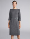 Marengo gray gross grain midi dress
