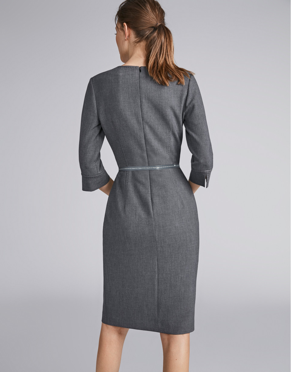 Marengo gray gross grain midi dress