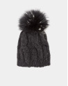 Pearl gray wool knit cap