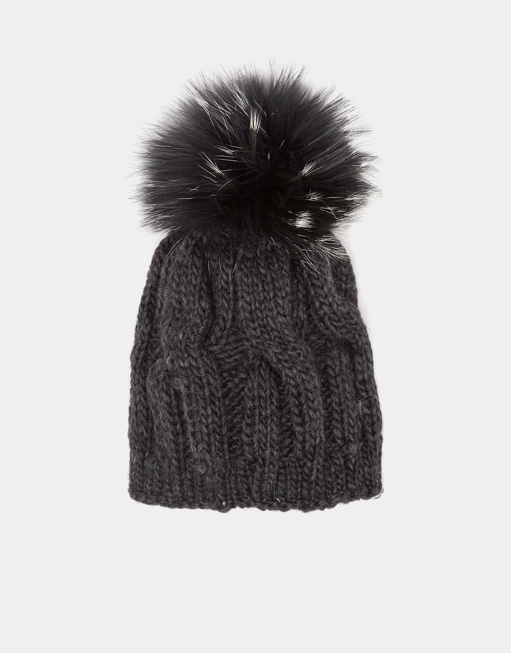 Pearl gray wool knit cap