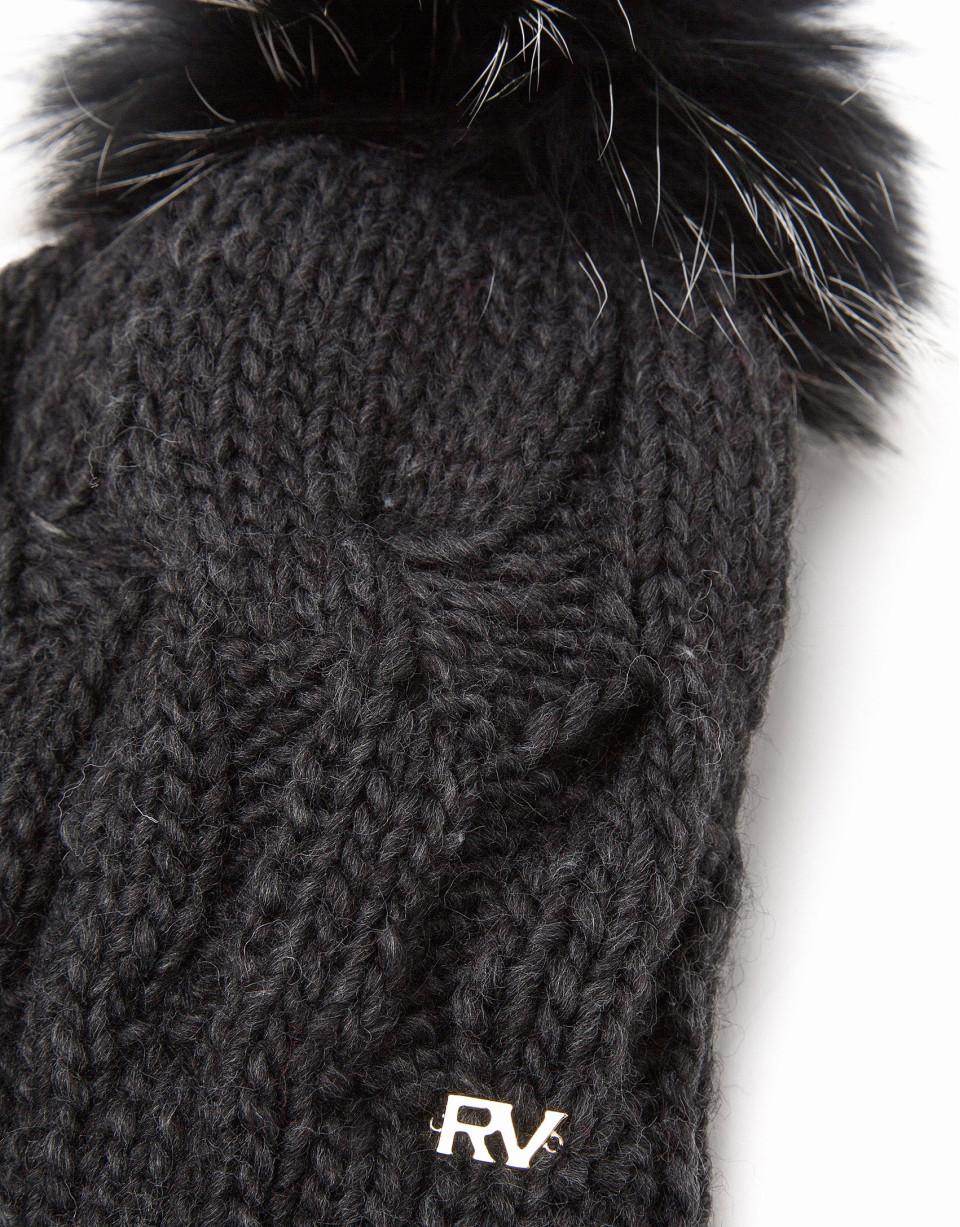 Pearl gray wool knit cap