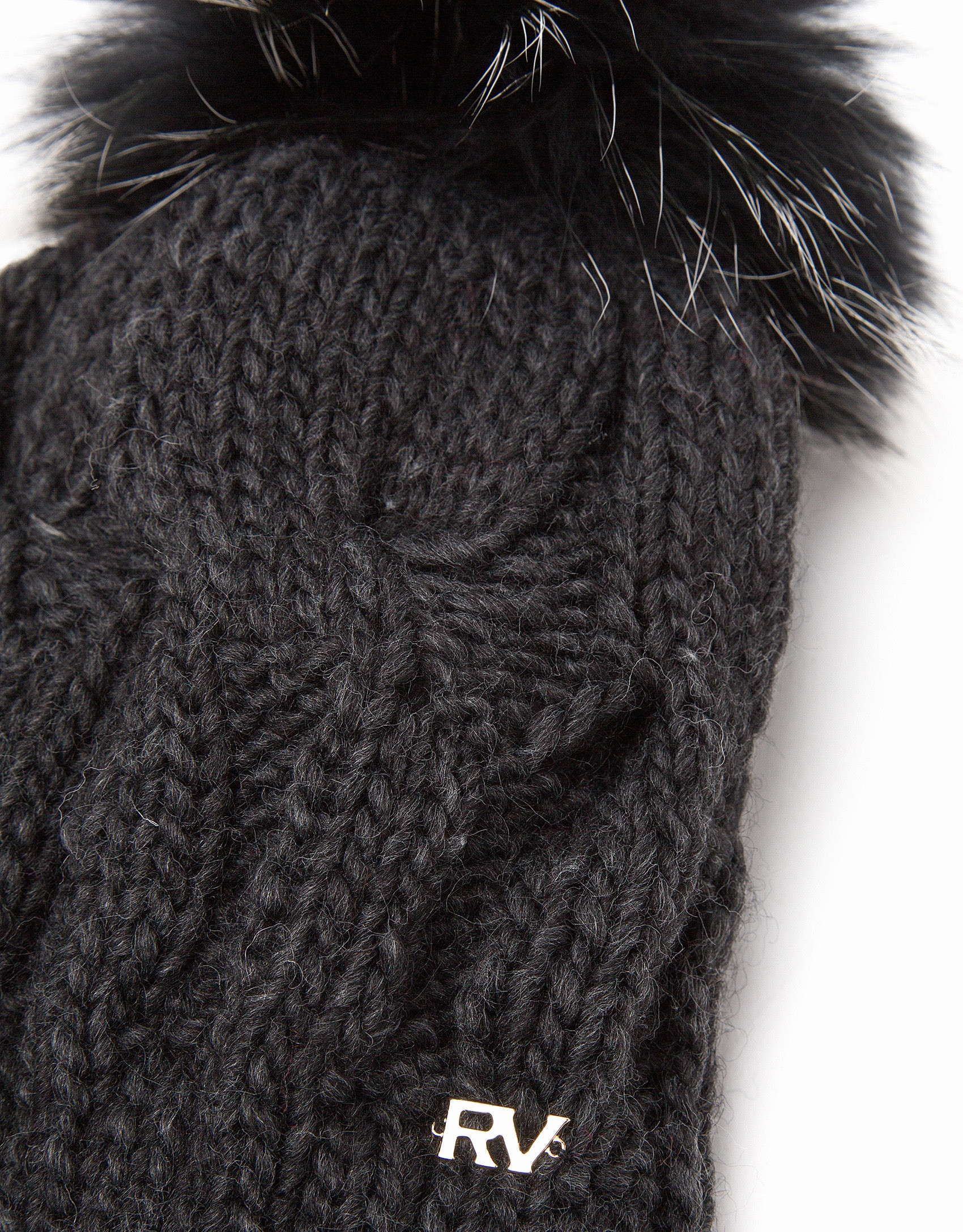 Pearl gray wool knit cap