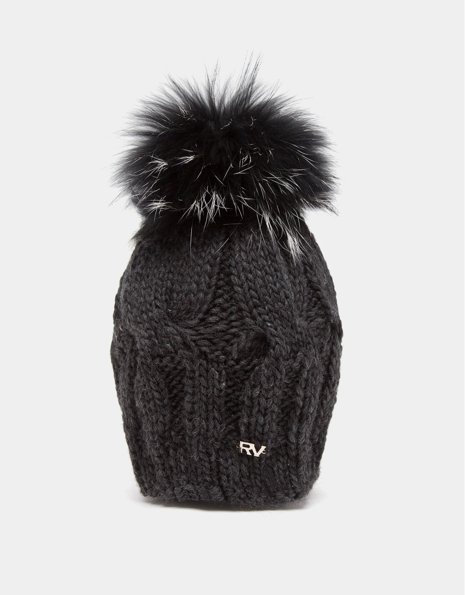 Pearl gray wool knit cap