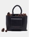 Black leather Garden tote bag