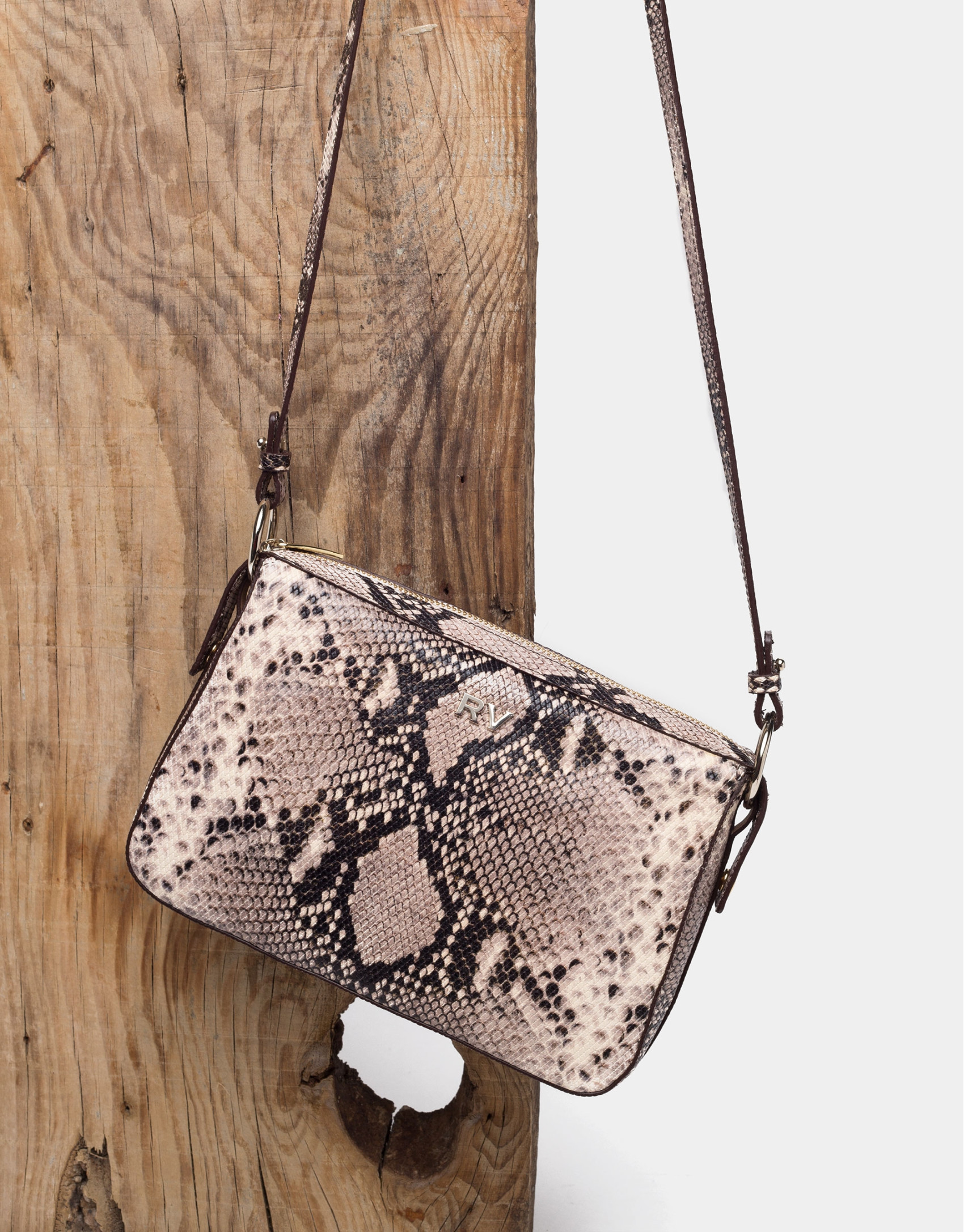 Bolso bandolera Trèsse grabado serpiente